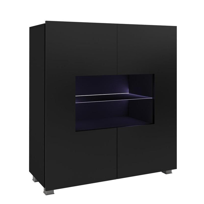 Calabrini Display Cabinet 100cm - Black Gloss 100cm - image 1