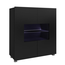 Calabrini Display Cabinet 100cm - Black Gloss 100cm - thumbnail 1