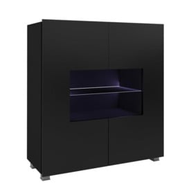 Calabrini Display Cabinet 100cm - Black Gloss 100cm