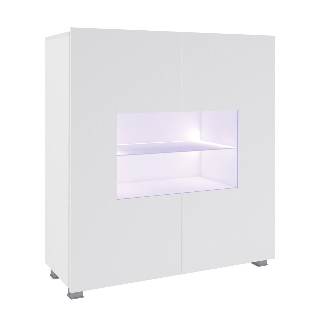 Calabrini Display Cabinet 100cm - White Gloss 100cm - image 1