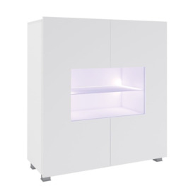 Calabrini Display Cabinet 100cm - White Gloss 100cm - thumbnail 1