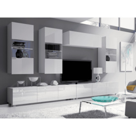 "Calabrini 5 Entertainment Unit For TVs Up To 60"" - White Gloss 300cm"