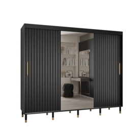 Avesta II Sliding Door Wardrobe 250cm - Black 250cm