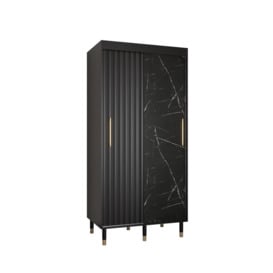 Avesta Sliding Door Wardrobe 100cm - Black 100cm