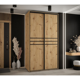 Cannes X Sliding Door Wardrobe 140cm - White 140cm - thumbnail 3