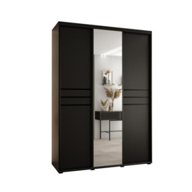 Cannes XI Sliding Door Wardrobe 170cm - Black 170cm
