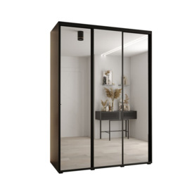 Cannes II Sliding Door Wardrobe 170cm - Black 170cm