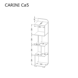 Carini CA5 Bookcase 35cm - Grey 35cm - thumbnail 3