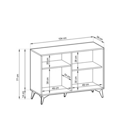 Diamond Sideboard Cabinet 104cm - Oak Evoke 104cm - thumbnail 3