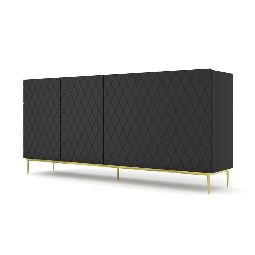 Diuna Sideboard Cabinet 193cm - Black 193cm - image 1