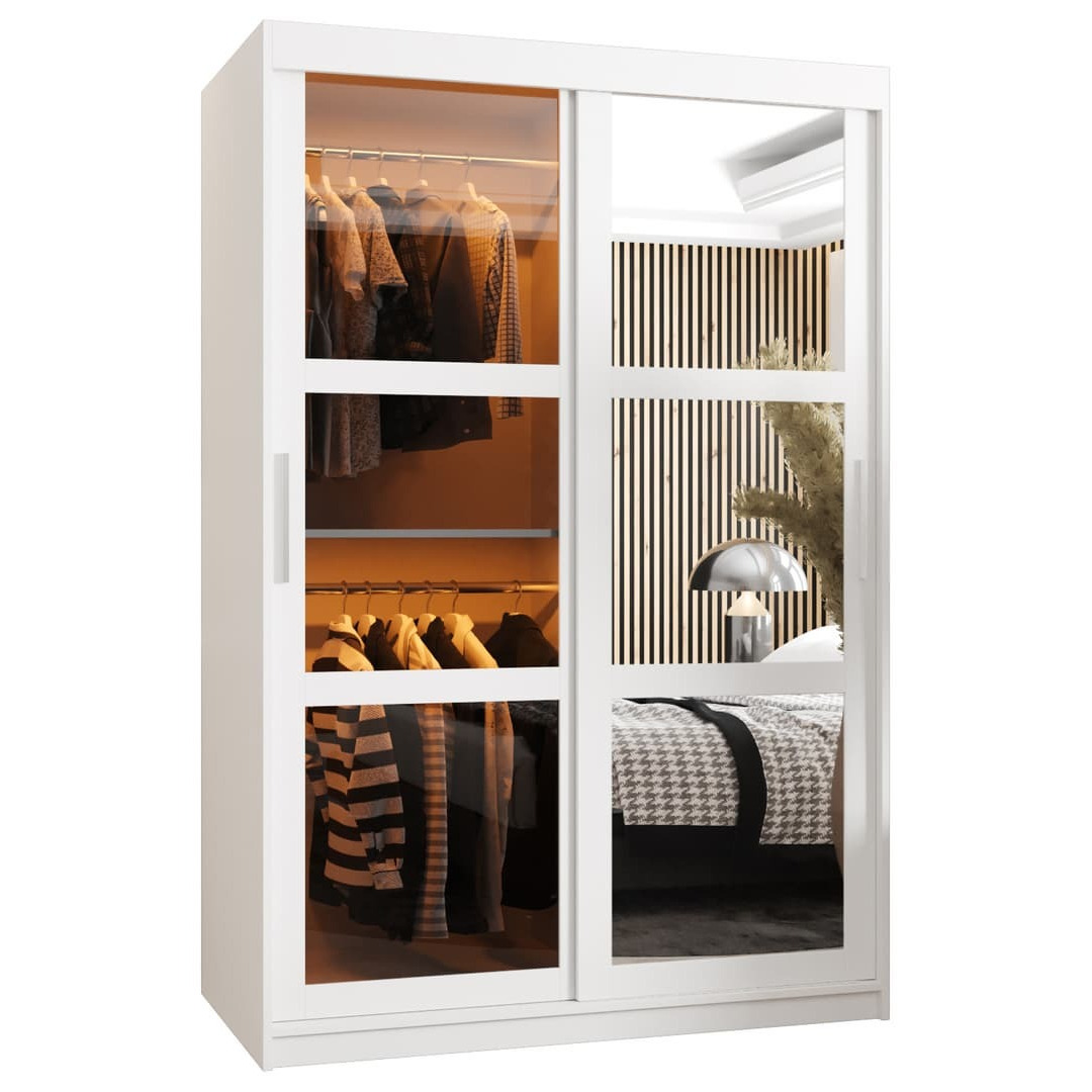 Parma II Sliding Door Wardrobe 120cm - White 120cm - image 1