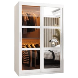 Parma II Sliding Door Wardrobe 120cm - White 120cm - thumbnail 1