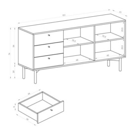 Flow Large Sideboard Cabinet 151cm - Oak Artisan 151cm - thumbnail 2