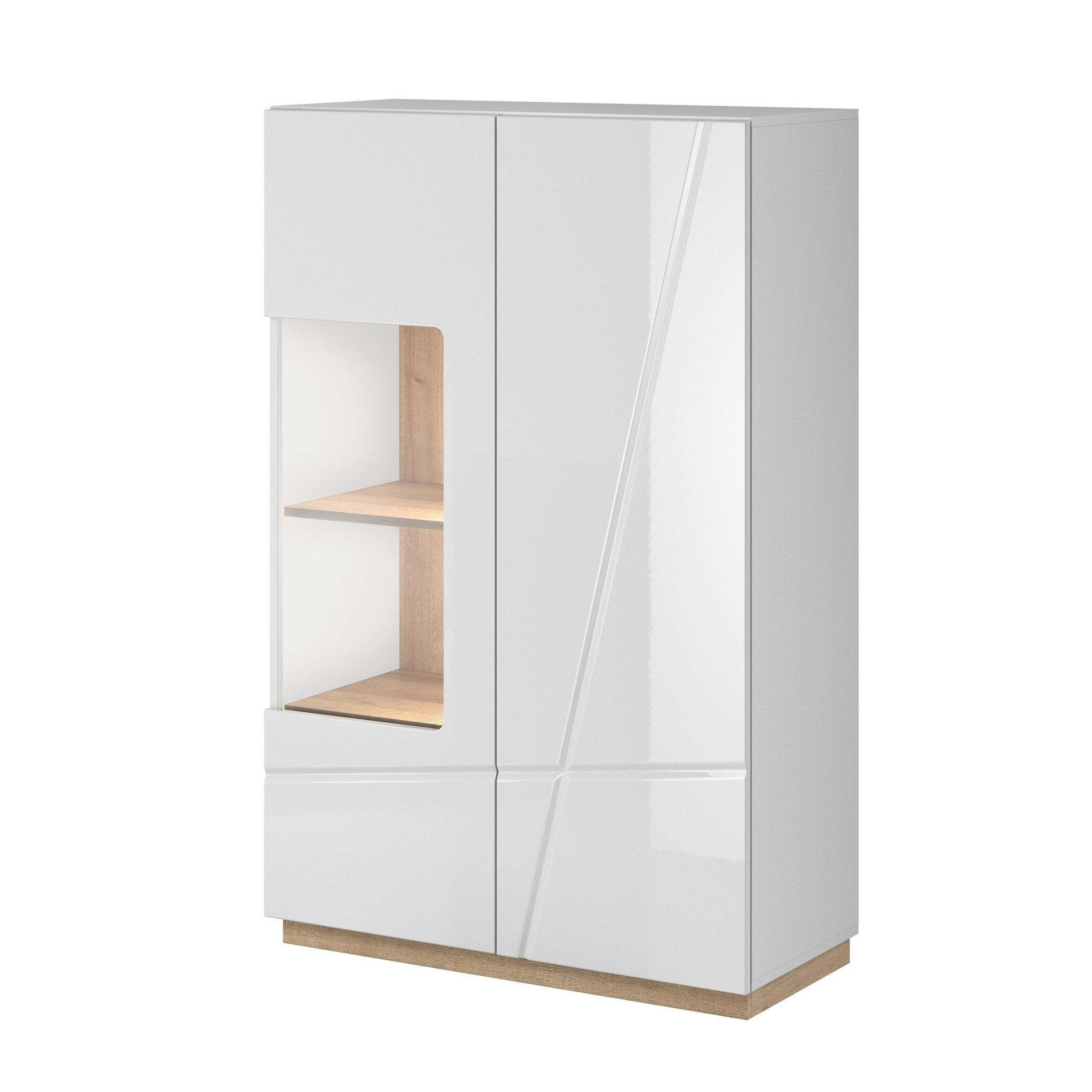 Futura FU-05 Display Cabinet 90cm - White Gloss 90cm - image 1