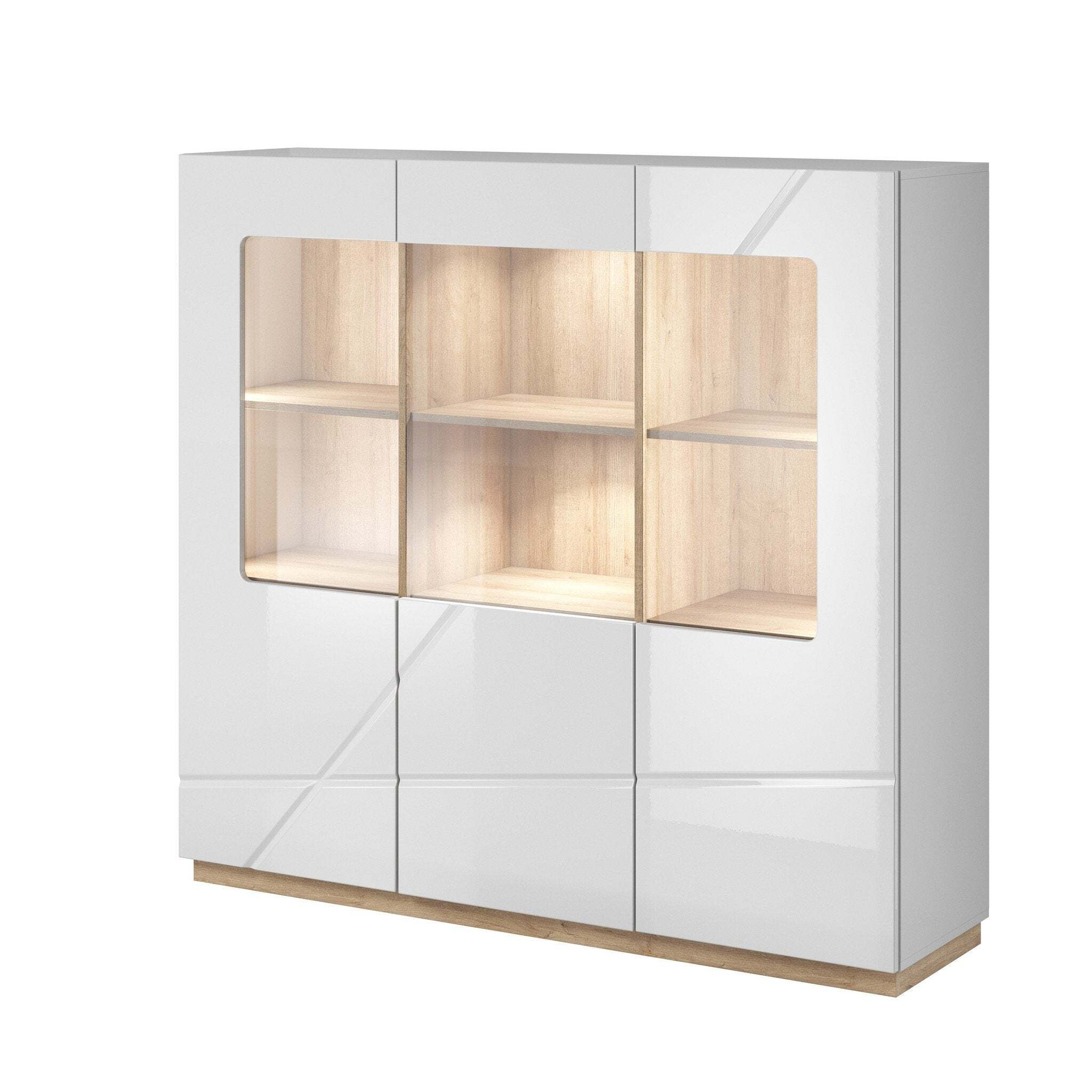 Futura FU-06 Display Cabinet 150cm - White Gloss 150cm - image 1
