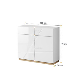 Futura FU-15 Sideboard Cabinet 100cm - White Gloss 100cm - thumbnail 2