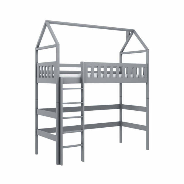 Otylia Wooden Loft Bed - Grey Without Mattress - image 1