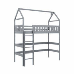 Otylia Wooden Loft Bed - Grey Without Mattress - thumbnail 1