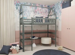 Otylia Wooden Loft Bed - Grey Without Mattress - thumbnail 6