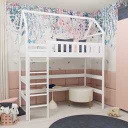 Otylia Wooden Loft Bed - Grey Without Mattress - thumbnail 2