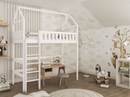 Otylia Wooden Loft Bed - Grey Without Mattress - thumbnail 3