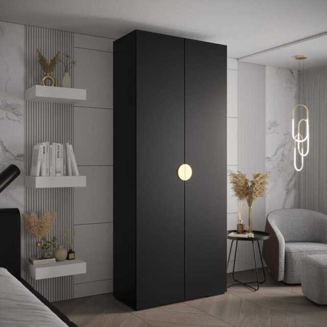 Inova IV Hinged Door Wardrobe 100cm - Black 100cm - image 1