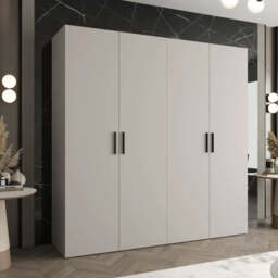 Bari I Hinged Door Wardrobe 200cm - Black 200cm - thumbnail 3
