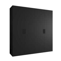 Bari I Hinged Door Wardrobe 200cm - Black 200cm - thumbnail 2