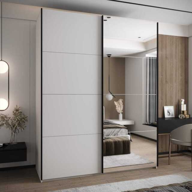 Trosa III Sliding Door Wardrobe 200cm - White 200cm - image 1