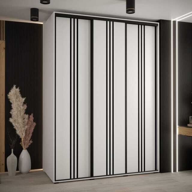 Cannes VI Sliding Door Wardrobe 170cm - White 170cm - image 1