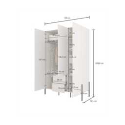 Yukon Hinged Door Wardrobe 139cm - Cashmere 139cm - thumbnail 4