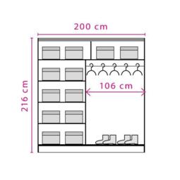 Effect 2 Sliding Door Wardrobe 200cm - Anderson Pine (White Wash) 200cm - thumbnail 2