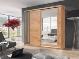 Effect 2 Sliding Door Wardrobe 200cm - Anderson Pine (White Wash) 200cm - thumbnail 5