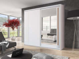 Effect 2 Sliding Door Wardrobe 200cm - Anderson Pine (White Wash) 200cm - thumbnail 1