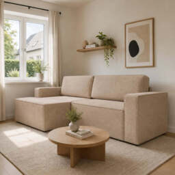 Corner Sofa Bed Como - Grey 245cm Left - thumbnail 6