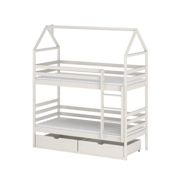 Wooden Bunk Bed Alex With Storage - Cotton Foam Mattresses - image 1