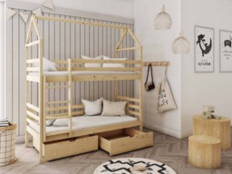 Wooden Bunk Bed Alex With Storage - Cotton Foam Mattresses - thumbnail 3