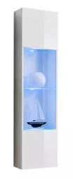 Fly 42 Tall Display Cabinet 40cm - White Gloss 40cm - thumbnail 1