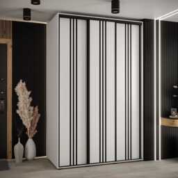 Cannes VI Sliding Door Wardrobe 160cm - White 160cm