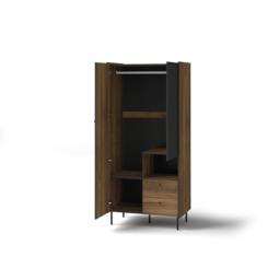 Prestigo Hinged Door Wardrobe 88cm - Oak Walnut 88cm - thumbnail 2