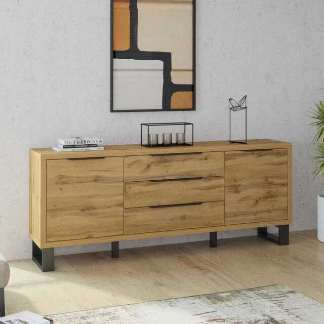 Halle 25 Sideboard Cabinet 200cm - Oak Wotan 200cm - image 1