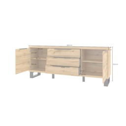 Halle 25 Sideboard Cabinet 200cm - Oak Wotan 200cm - thumbnail 4