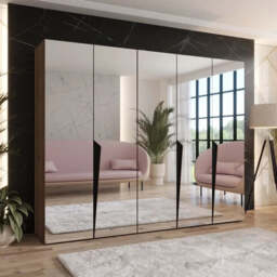 Piano III Hinged Door Wardrobe 250cm - Oak Walnut 250cm - thumbnail 1