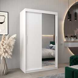 Tokyo II Sliding Door Wardrobe 120cm - White 120cm - thumbnail 1