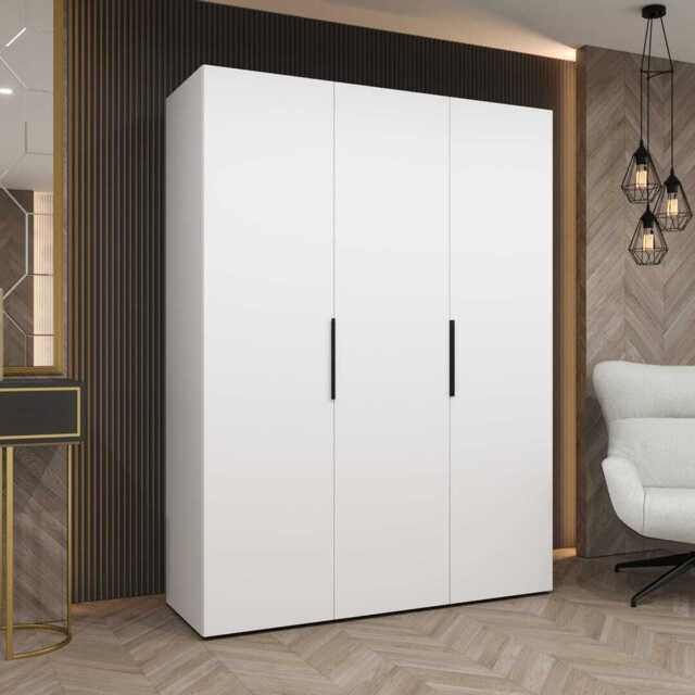 Marbella I Hinged Door Wardrobe 150cm - White 150cm - image 1