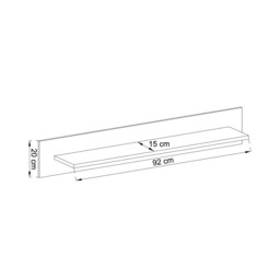 Nordi Wall Shelf 107cm - White Gloss 107cm - thumbnail 5