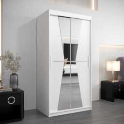 Morocco Sliding Door Wardrobe 100cm - White 100cm - thumbnail 1