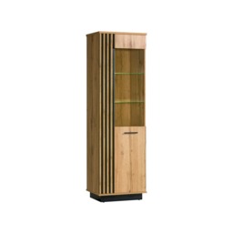 Lamelo LA2 Tall Display Cabinet 60cm - Oak Wotan 60cm