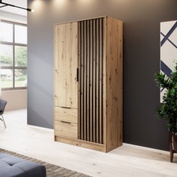 Nelly Hinged Door Wardrobe 105cm - Oak Artisan 105cm - thumbnail 1