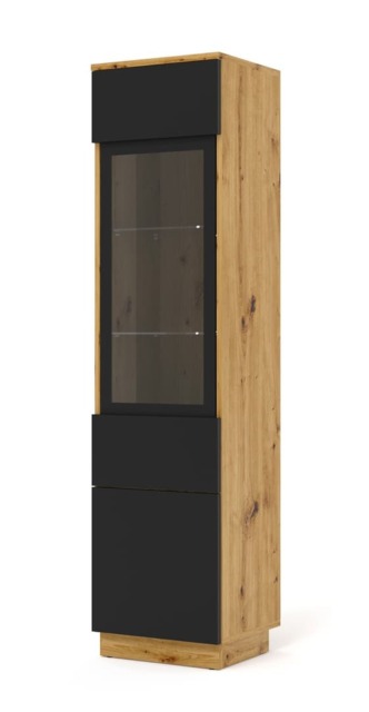 Aura Tall Display Cabinet 37cm - Oak Artisan 37cm - image 1